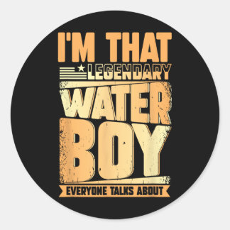Sticker Rond Funny Waterboy Football Team Manager Hydration Spe