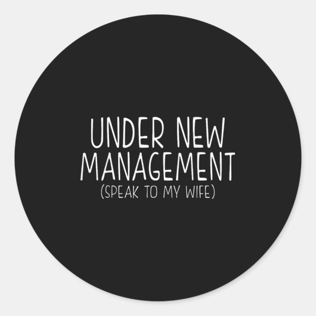 Sticker Rond Funny Wedding Saying New Husband Humor Quote, Newl (Devant)