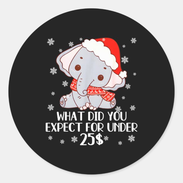 Sticker Rond Funny White Elephant Pjs For Adults Under 15 20  (Devant)