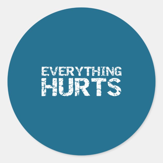 Sticker Rond Funny Workout Gift For Men Distressed Everything H (Devant)