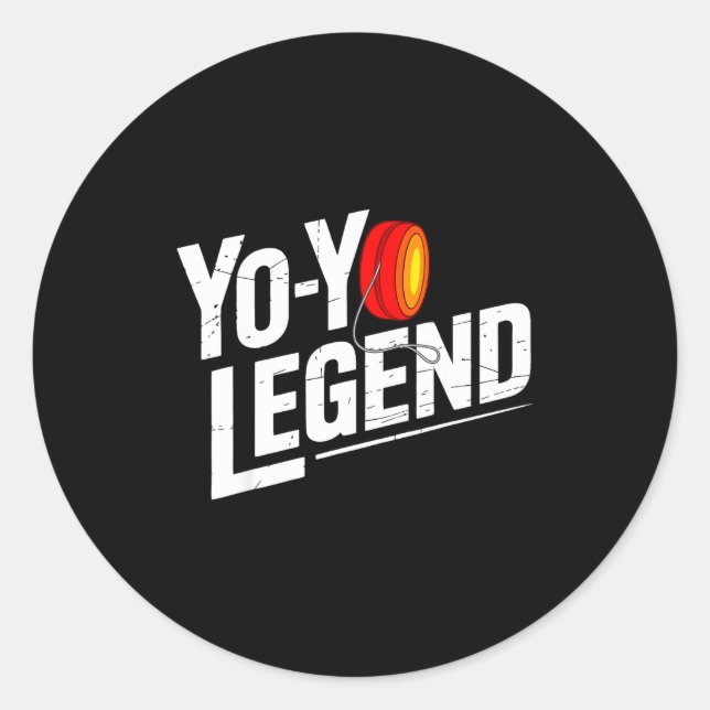 Sticker Rond Funny Yoyo Player Legend Yo-yo Performer  (Devant)