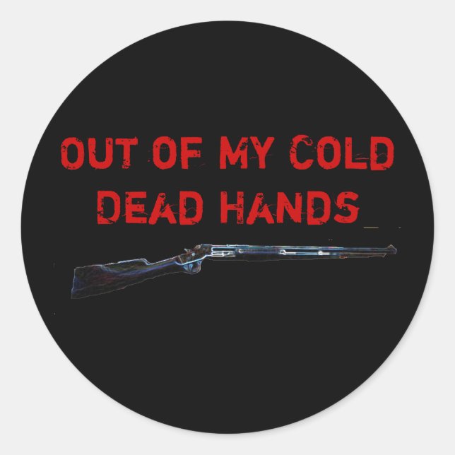 Sticker Rond fusillez, hors de mes maladies de Raynaud froides, (Devant)