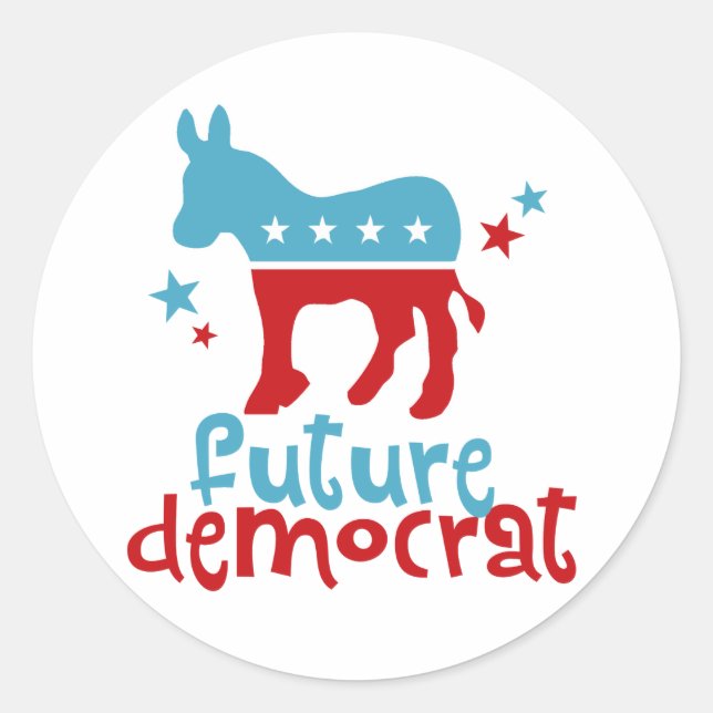 Sticker Rond Futur Démocrate (Devant)