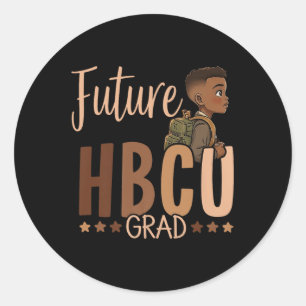 Sticker Rond Futur Hbcu Grad Histoire Noire Mois Garçon Graduat