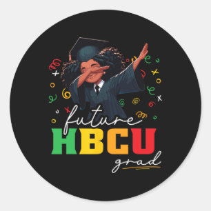Sticker Rond Futur Hbcu Grand Chemise Enfants - Dabbing Girl Gr