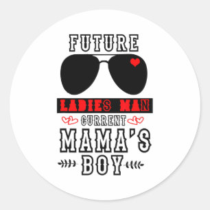 Sticker Rond Futur homme à femmes Actuel garçon à sa maman - Am