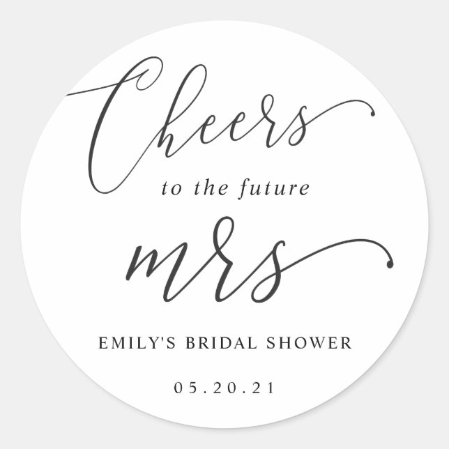 Sticker Rond Futur mariage élégant calligraphié de Mme Shower (Devant)