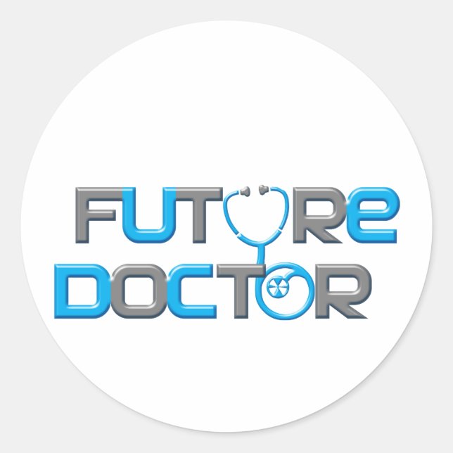 Sticker Rond Futur médecin (Devant)
