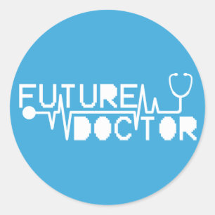Sticker Rond Futur médecin medecine Stethoscope