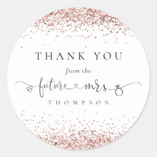 Sticker Rond Futur Mme Rose Gold Parties scintillant Fête des m