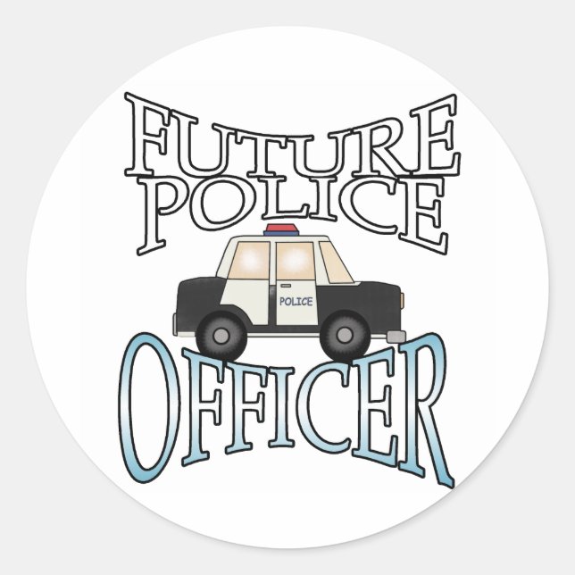Sticker Rond futur officier de police (Devant)