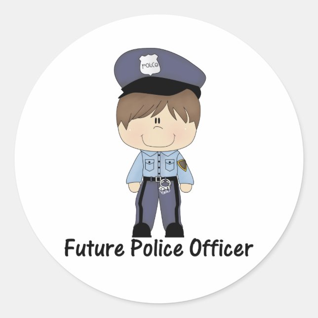 Sticker Rond futur policier (garçon) (Devant)