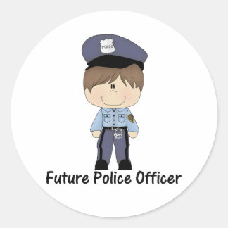 Sticker Rond futur policier (garçon)