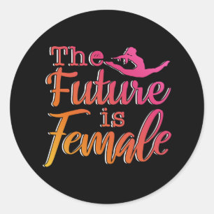 Sticker Rond Future is Femme Citation - Gymnastique féministe