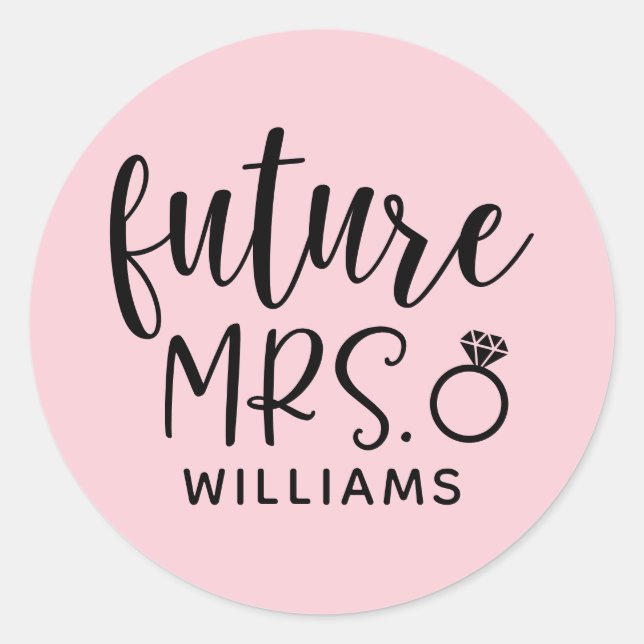 Sticker Rond Future Mme Enterrement de vie de jeune fille en ro (Devant)