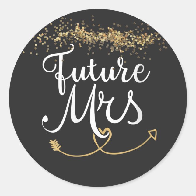 Sticker Rond Future Mme pour la future Mariage (Devant)