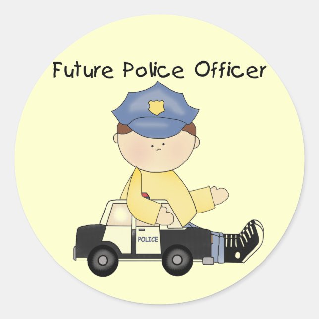 Sticker Rond Futurs T-shirts et cadeaux des policiers (Devant)