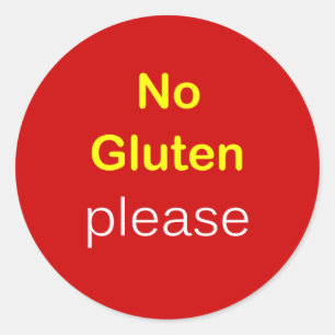 Sticker Rond g5 - ~ de demande de nourriture AUCUN GLUTEN SVP