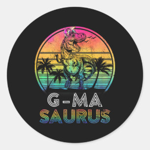 Sticker Rond G-masaurus Dinosaure G-ma Saurus Famille T-shirt a