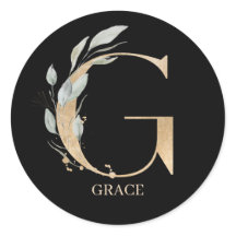 G Monogramme Floral Personnalisé