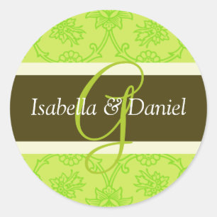 Sticker Rond G Monogrammes Pour Les Sceaux Faire-part de mariag