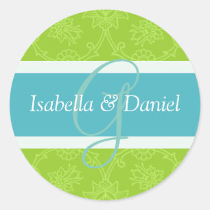 Sticker Rond G Monogrammes Pour Les Sceaux Faire-part de mariag