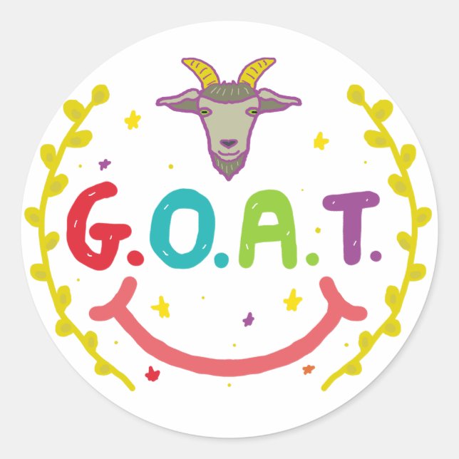 STICKER ROND G.O.A.T. (Devant)