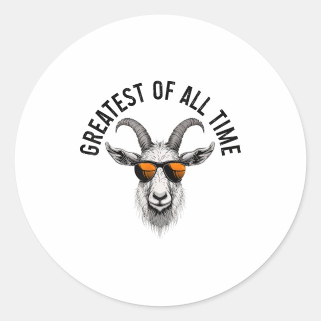 Sticker Rond G.o.a.t. Funny Goat Lover Farm Animal Farmer  (Devant)