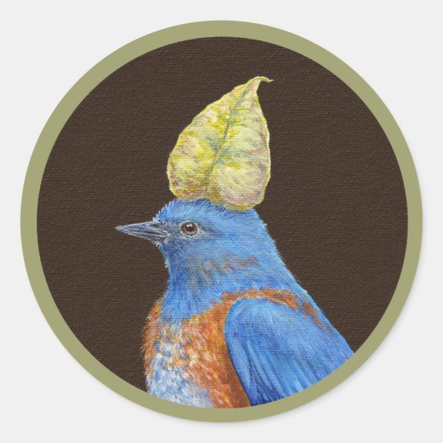 Sticker Rond Gabe l'autocollant western bluebird (Devant)