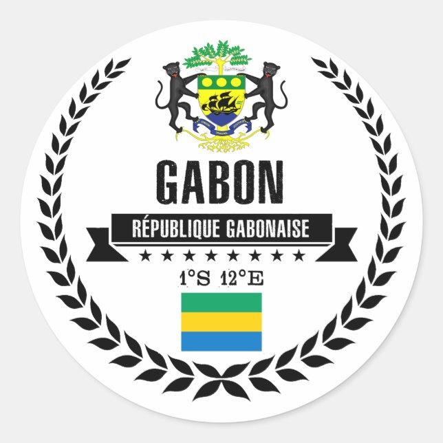 Sticker Rond Gabon (Devant)