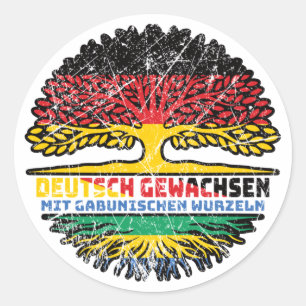 Sticker Rond Gabon Gabon Deutsch Deutschland Baum Racine