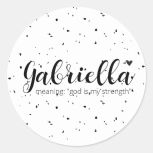 Sticker Rond GABRIELLA Nom Signifiant Minimal Moderne Filles No