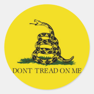 Sticker Rond Gadsden Flag Dont Tread on Me