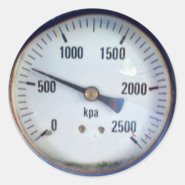 Sticker Rond Gage de pression Steampunk (Devant)