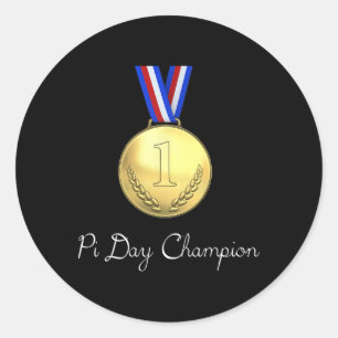 Sticker Rond Gagnant du concours de la journée Pi - Pi Champion