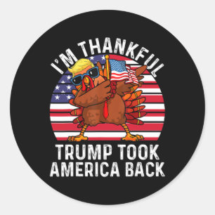 Sticker Rond Gagnante, je suis heureux que Trump ait gagné l'Am