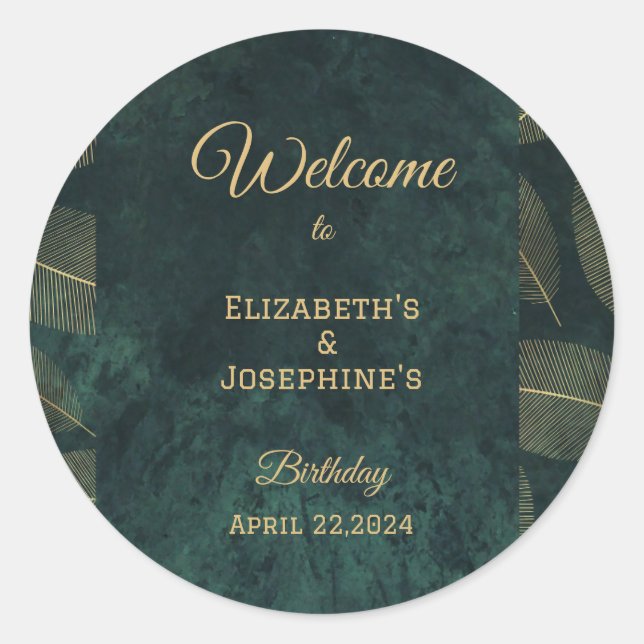 Sticker Rond Gala d'anniversaire mixte pour adultes (Devant)