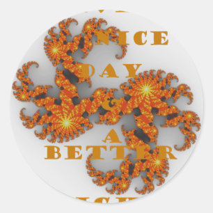Sticker Rond Galactique céleste ont une belle journée et une me