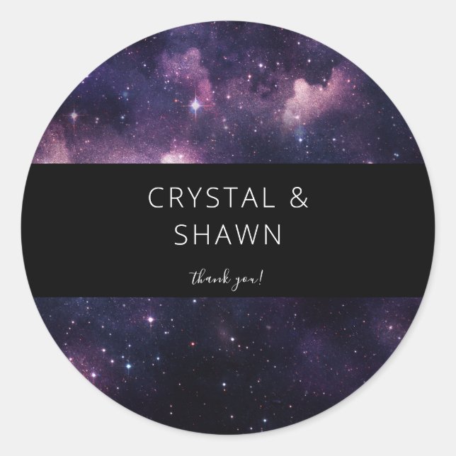 Sticker Rond Galaxie Merci spatial (Devant)