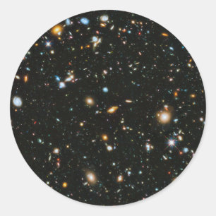 Sticker Rond Galaxies de champ ultra profond Hubble de la NASA
