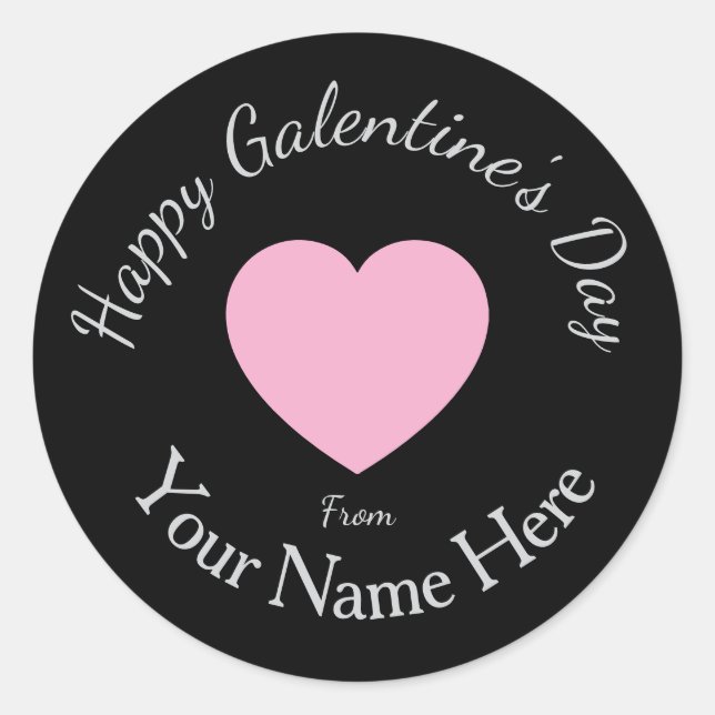 Sticker Rond Galentines Day From Your Name Here Custom Graphics (Devant)