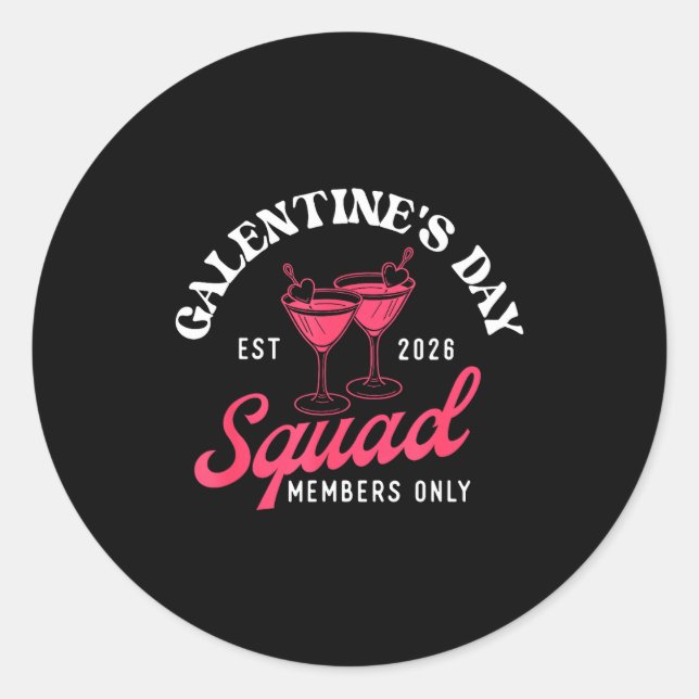 Sticker Rond Galentine's Day Squad - Galentine's Day Gals Siste (Devant)
