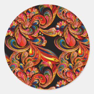 Sticker Rond Galerie Art Déco Gemstone Inspiré