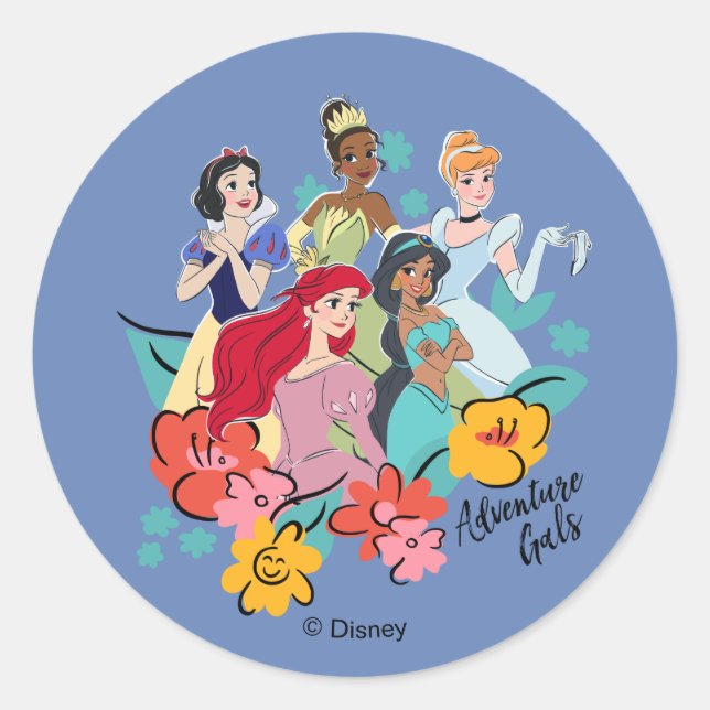 Sticker Rond Gals d'aventure Disney Princess (Devant)