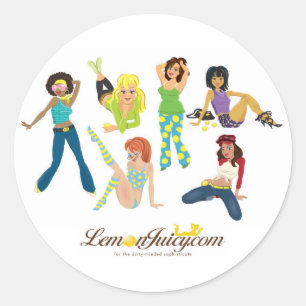 Sticker Rond Gals juteux au citron