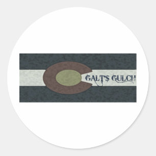 Sticker Rond Galt's Gulch - Rouge blanc et bleu Combo Design