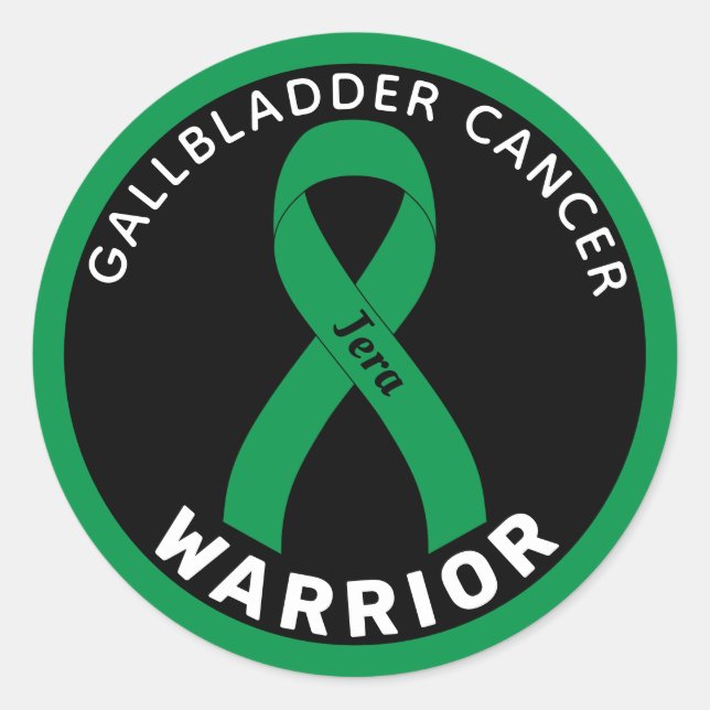 Sticker Rond Galvadre Cancer Guerrier Ruban Noir (Devant)