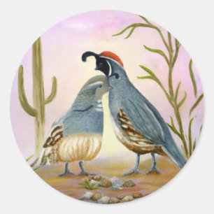 Sticker Rond Gambel Quails