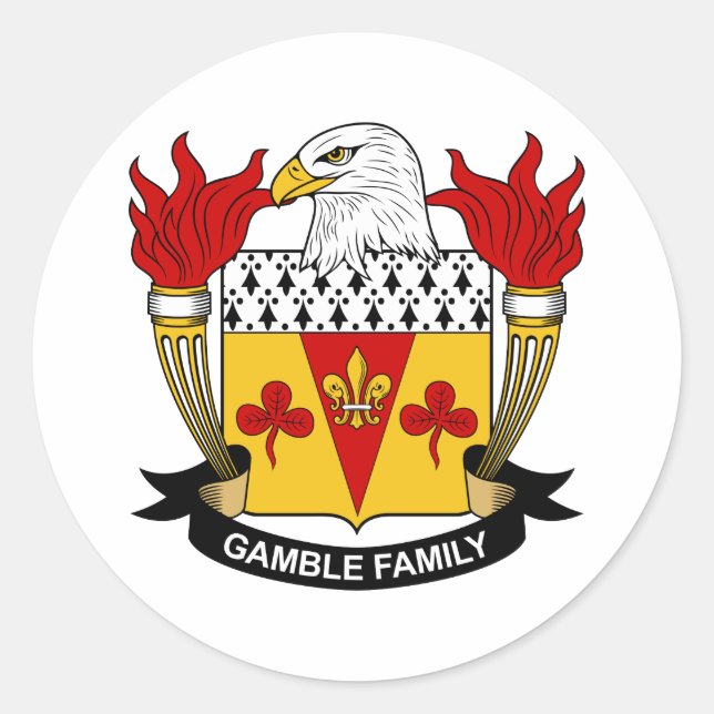 Sticker Rond Gamble Family Crest (Devant)