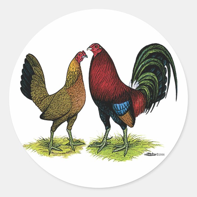 Sticker Rond Gamefowl Pair (Devant)